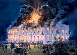 white house burning